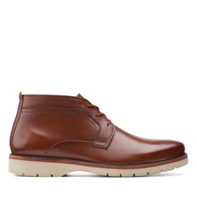 Dunkelbraunes Leder Clarks Bayhill Mid
