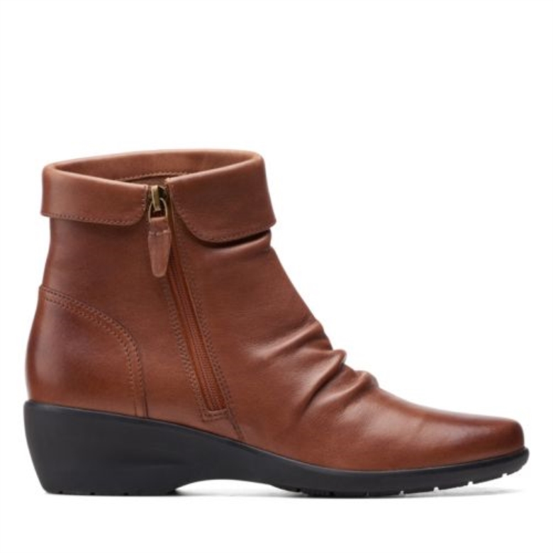 Dunkelbrauner Leder-clarks-rosen-reißverschluss