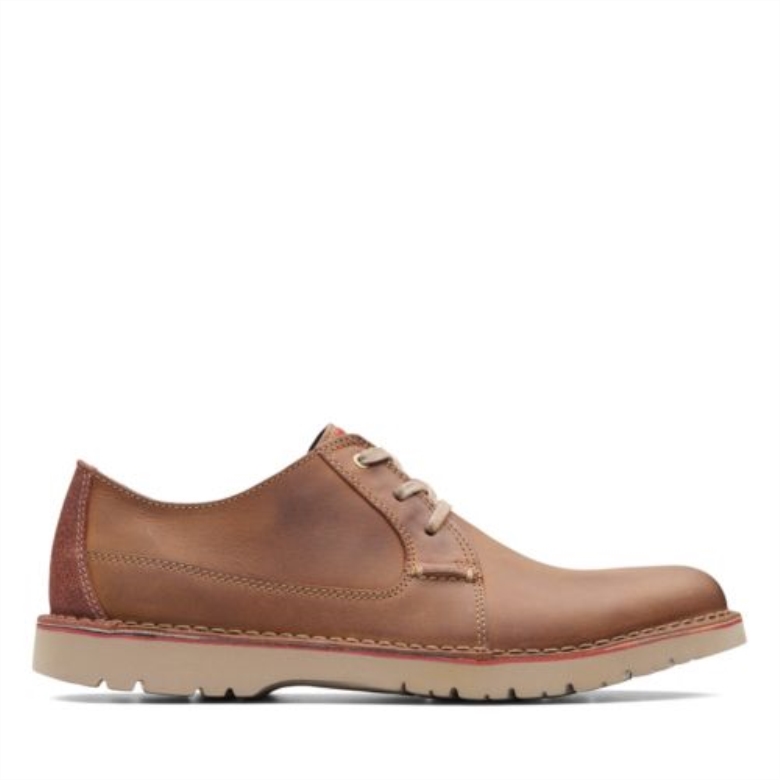Dunkelbraunes Leder Vargo Plain Clarks