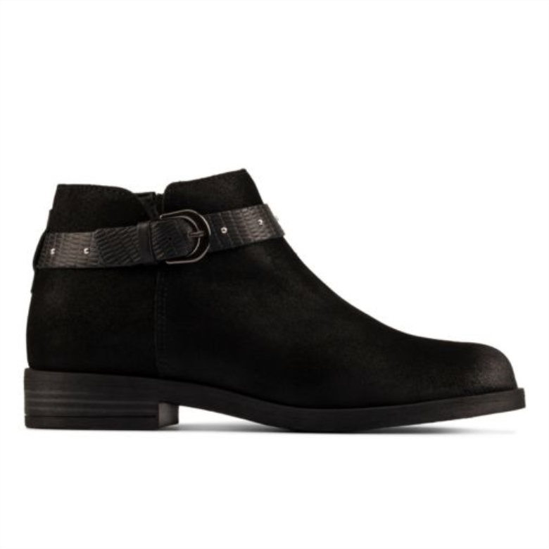 Demi 2-ton-clarks Aus Schwarzem Wildleder