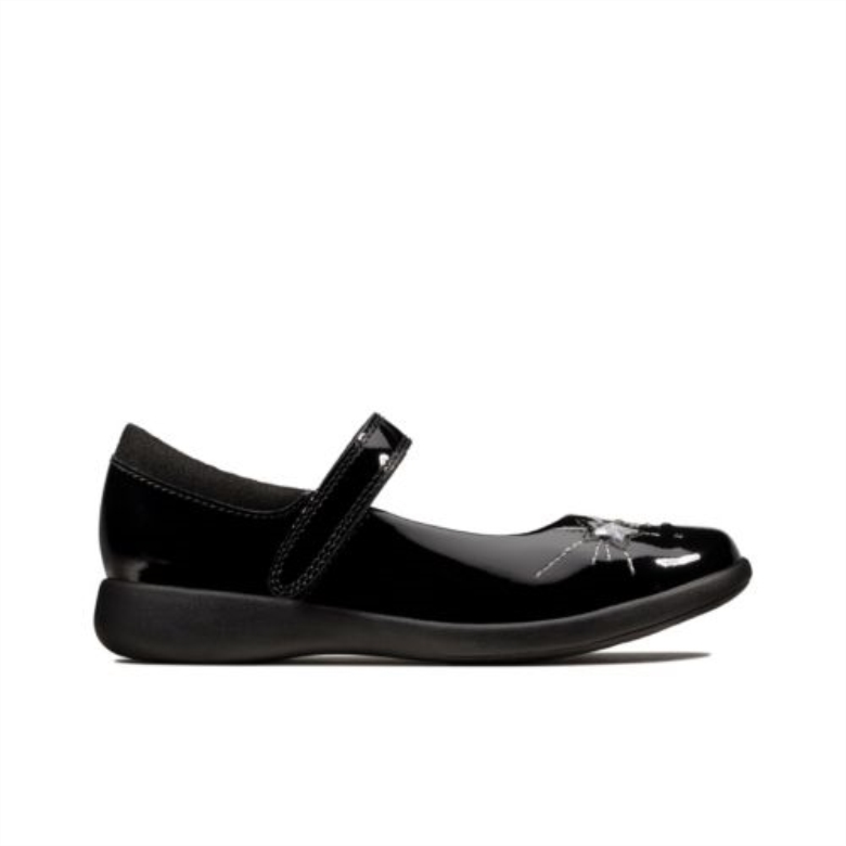 Etch Spark Jnr H Fit Clarks Schwarzer Lack
