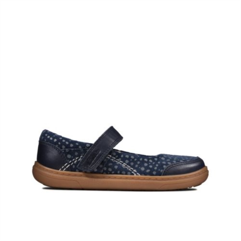 Flash Stripe Inf G Fit Clarks Marineblaues Leder