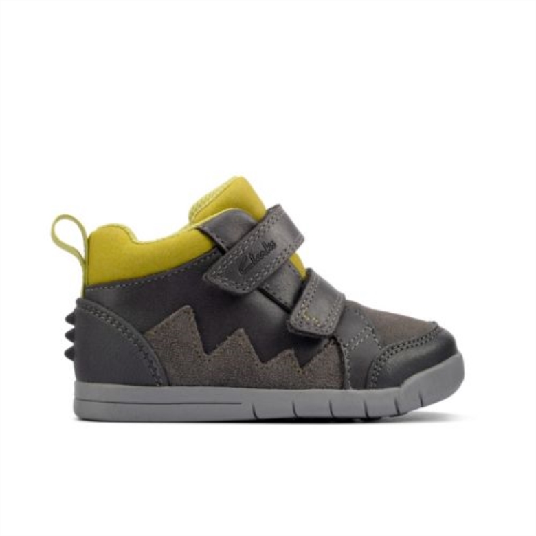 Graues Leder Rex Park Fst F Fit Clarks
