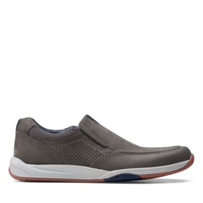 Grauer Nubuk Clarks Langton Schritt