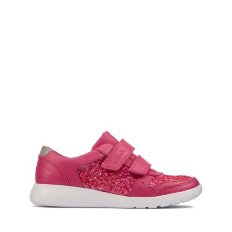 Lippenstiftpink Leder Clarks Scape Spirit Jnr F Fit