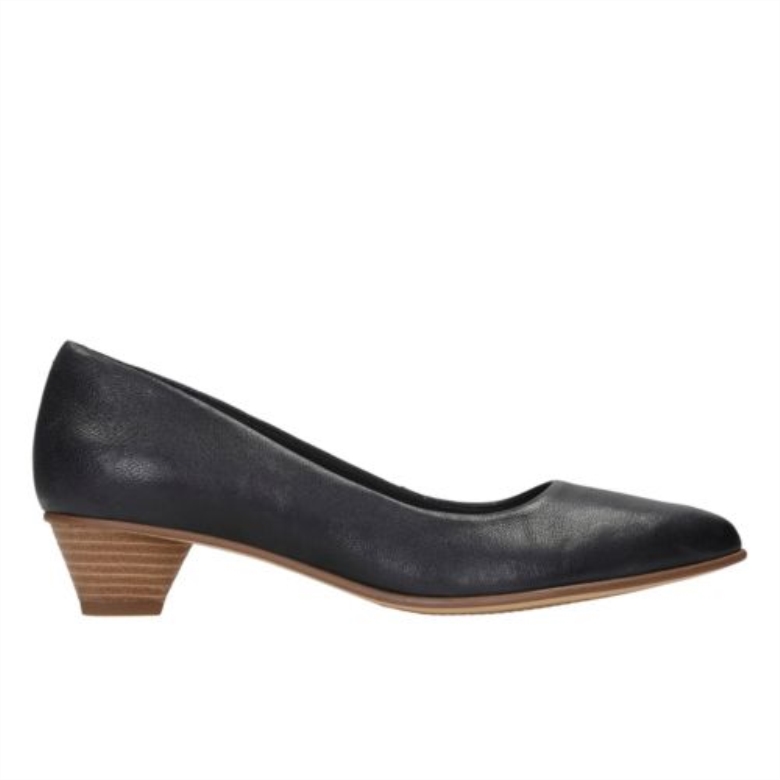 Mena Bloom Clarks Schwarzes Leder
