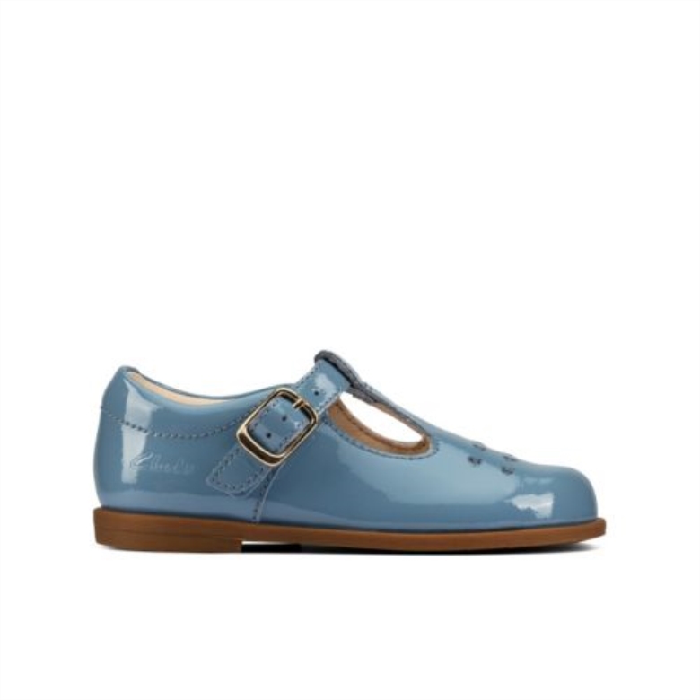 Mittelblaues Leder Drawn Play Inf G Fit Clarks