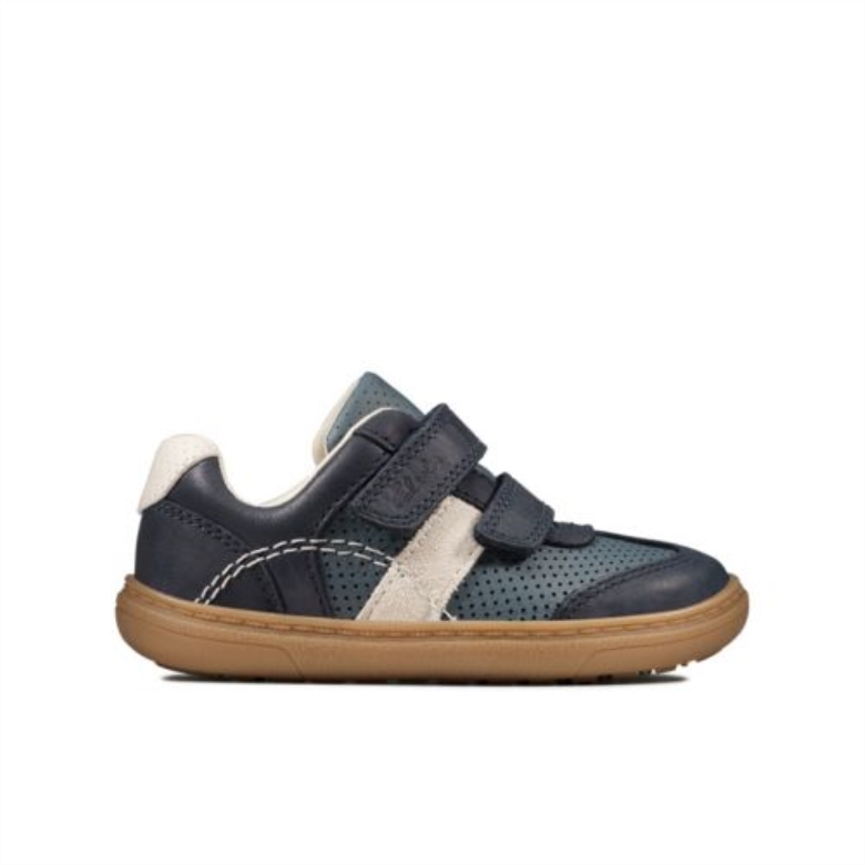 Marineblaues Leder Clarks 2 Flash Metra Fst G Fit