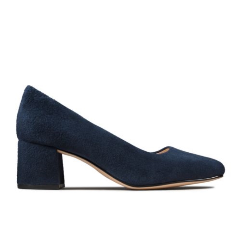 Marineblaues Wildleder, Transparent Rosa Clarks