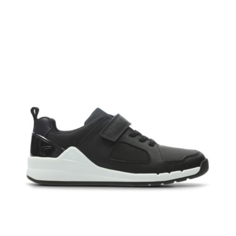 Orbit Ride Inf E Fit Clarks Schwarzes Leder