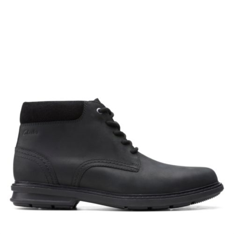 Rendell Peak Schwarzes Leder Clarks