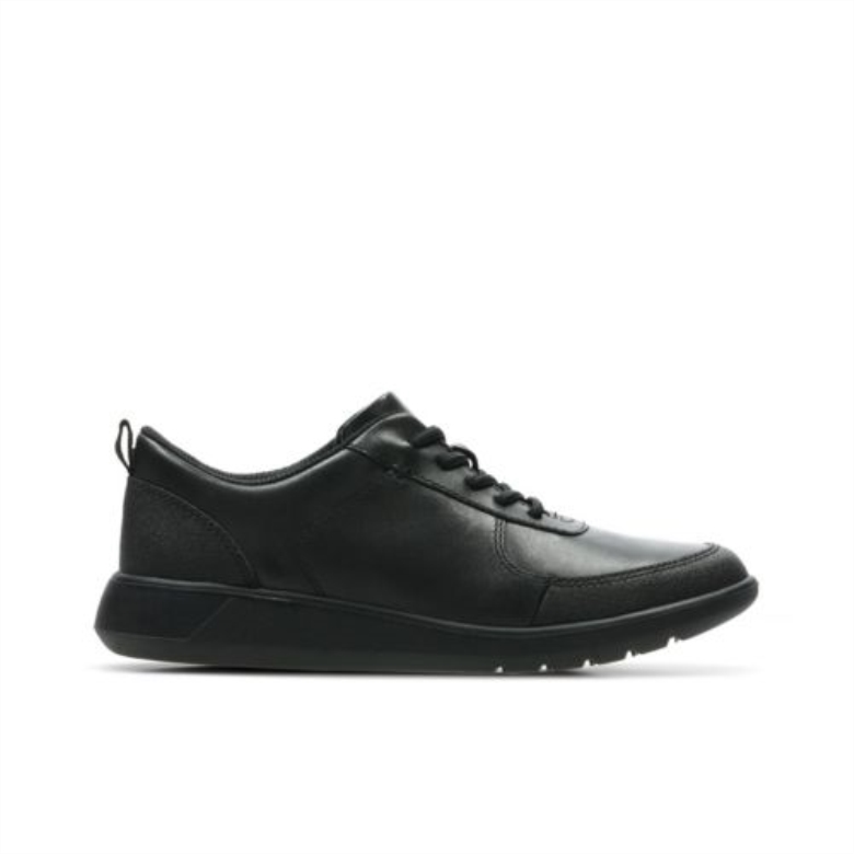 Scape Street Inf E Fit Clarks Schwarzes Leder