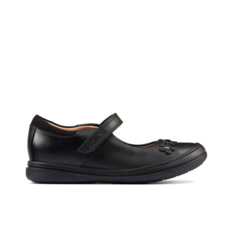 Scooter Jump Jnr G Fit Clarks Schwarzes Leder