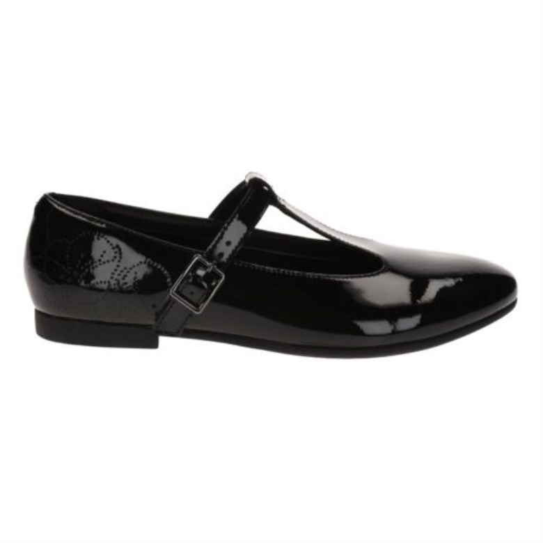 Selsey Fudge Snr G Fit Clarks Schwarz Lack