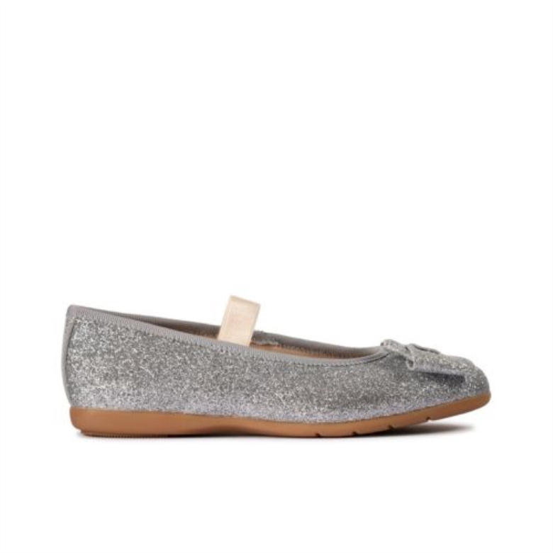 Silberner Lederner Tanzbogen Jnr F Fit Clarks