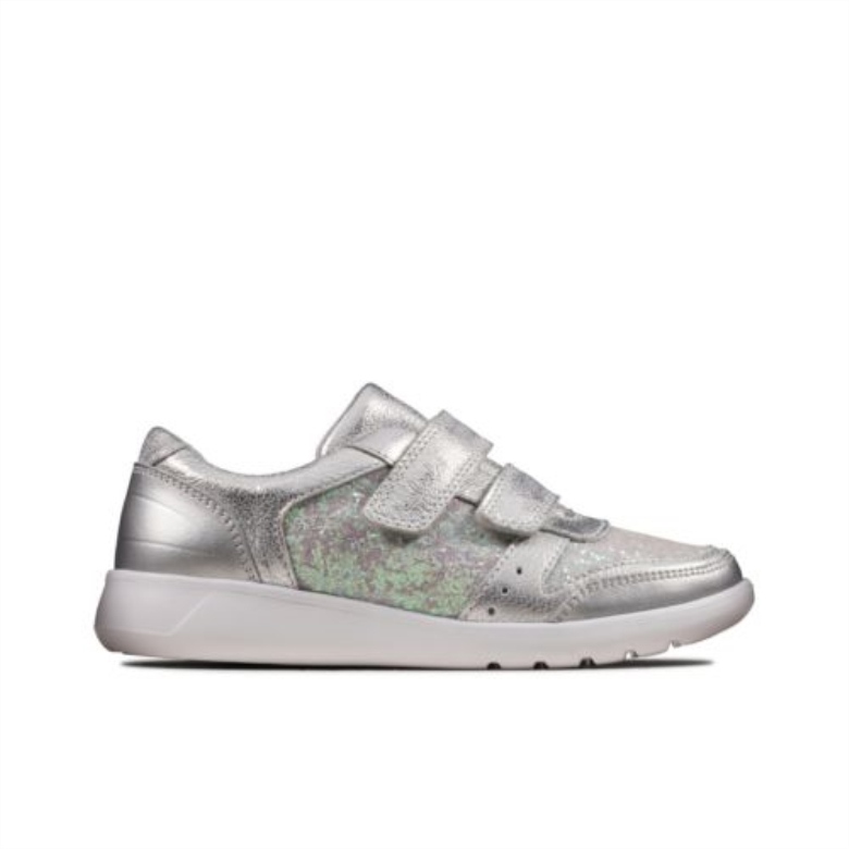 Silbermetallic Clarks Scape Spirit Jnr G Fit