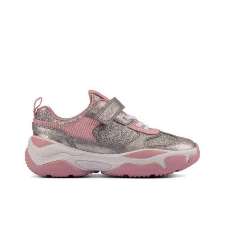 Silbermetallic Kuju Run Jnr G Fit Clarks