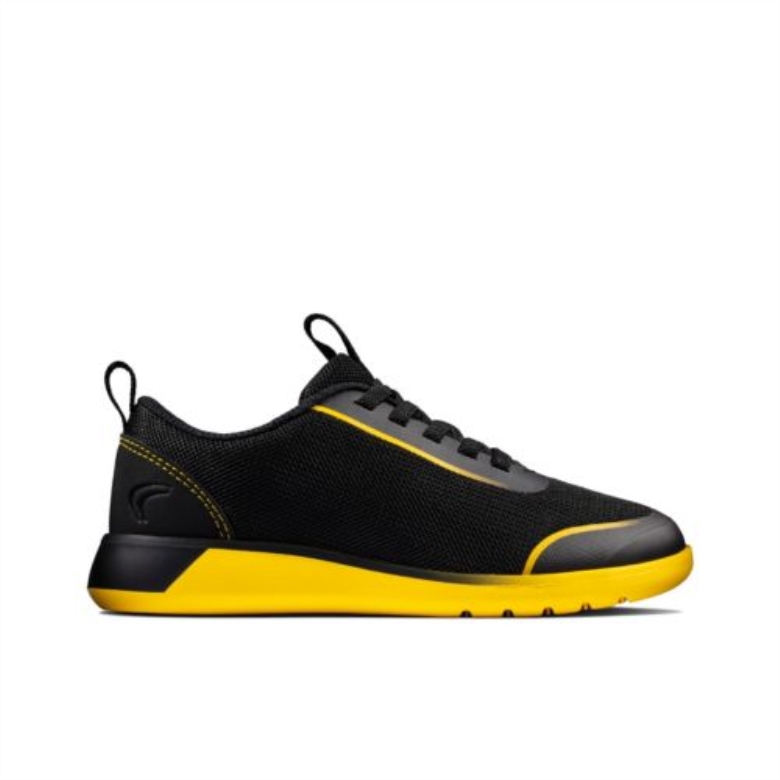 Suburb Spark Jnr G Fit Schwarz/gelbe Clarks