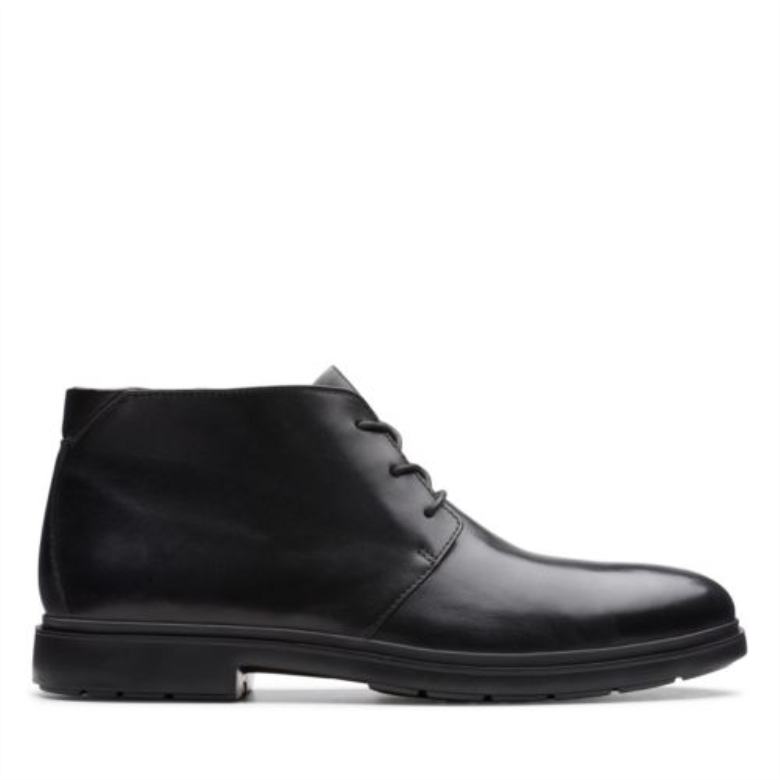 Un Tailor Mittelschwarzes Leder Clarks