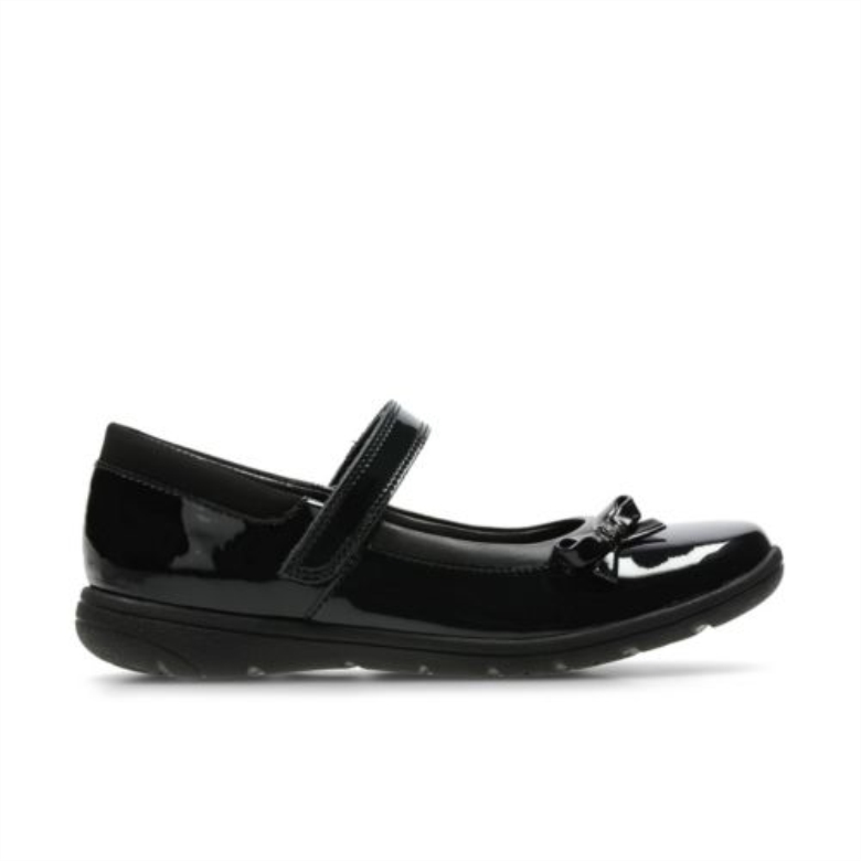 Venture Star Inf H Fit Clarks Schwarzes Lackleder