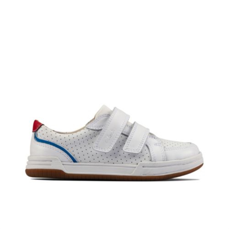 Weißes Leder Beige Solo Jnr F Fit Clarks