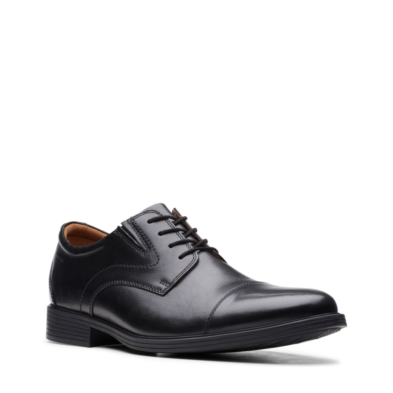Clarks Whiddon Cap Aus Schwarzem Leder