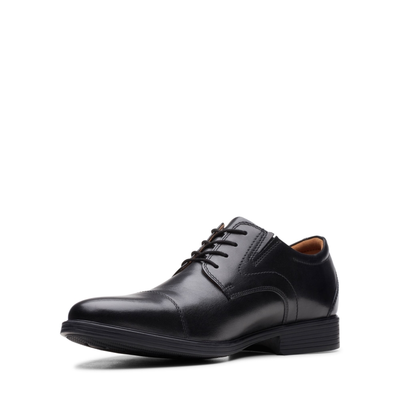 Clarks Whiddon Cap Aus Schwarzem Leder