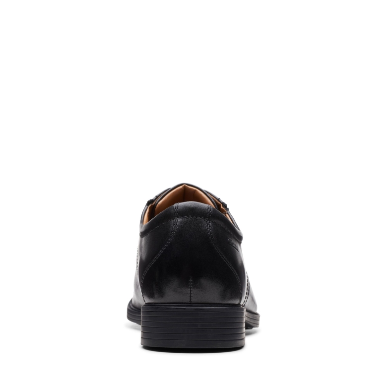 Clarks Whiddon Cap Aus Schwarzem Leder