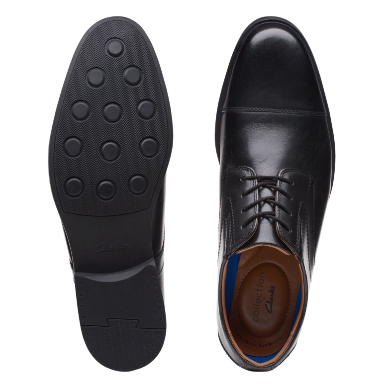 Clarks Whiddon Cap Aus Schwarzem Leder
