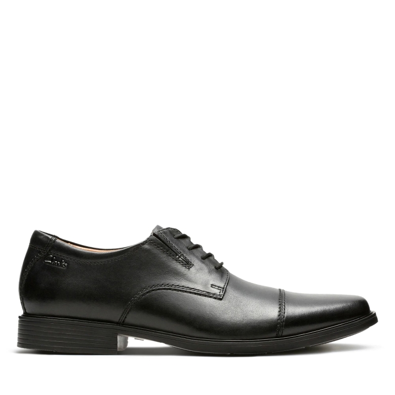 Schwarze Lederne Tildenmütze Clarks
