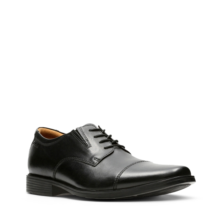 Schwarze Lederne Tildenmütze Clarks