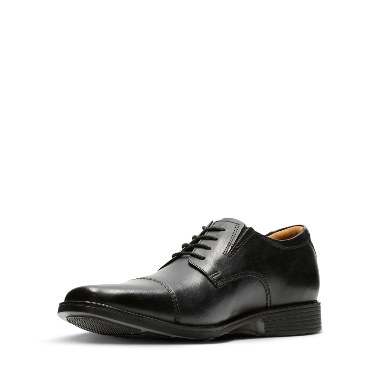 Schwarze Lederne Tildenmütze Clarks