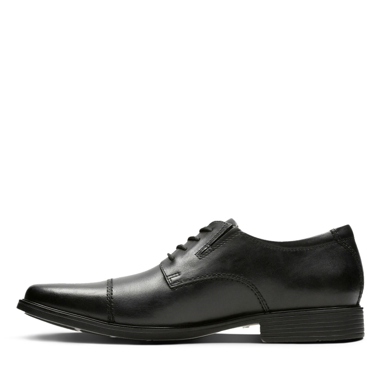 Schwarze Lederne Tildenmütze Clarks
