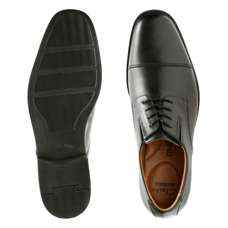 Schwarze Lederne Tildenmütze Clarks