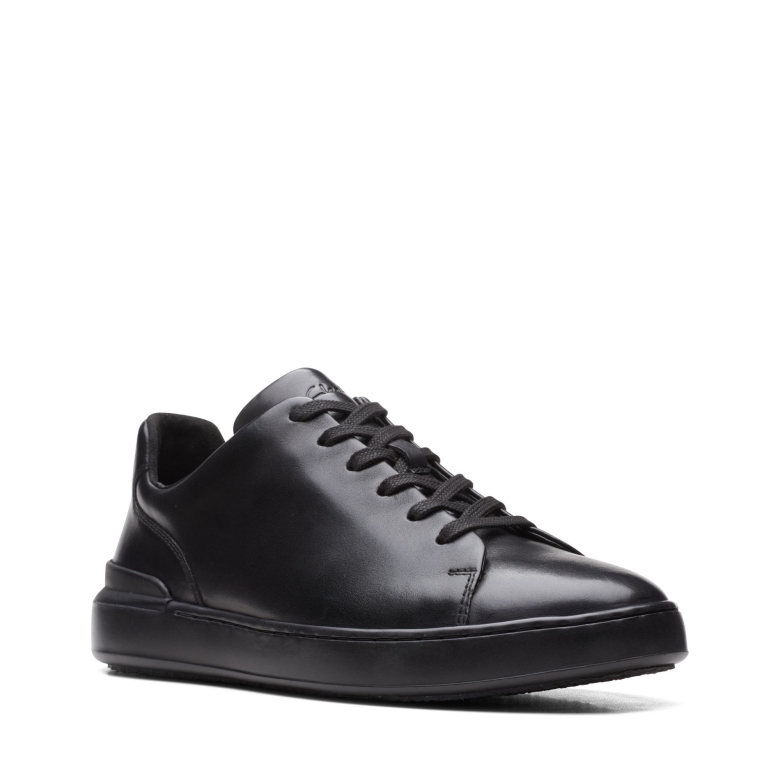 Schwarz/schwarze Clarks Court Lite-spitze