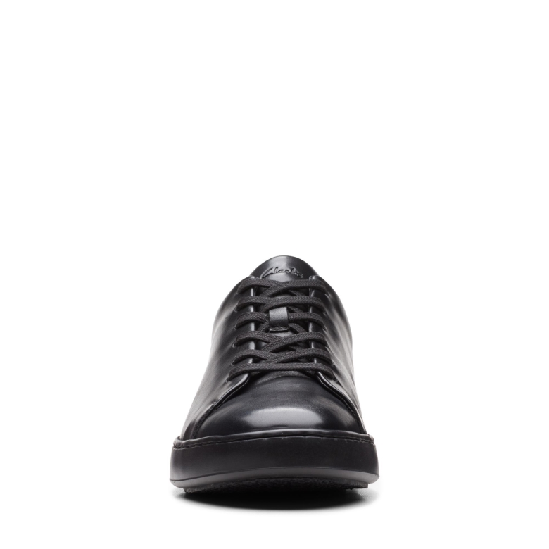 Schwarz/schwarze Clarks Court Lite-spitze