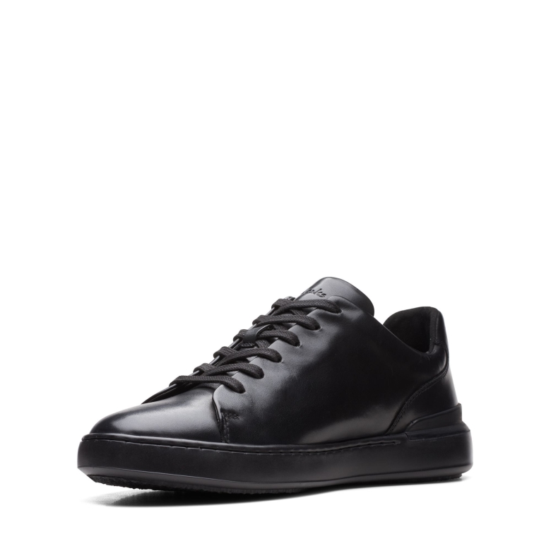 Schwarz/schwarze Clarks Court Lite-spitze