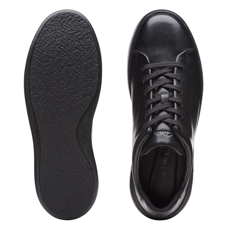 Schwarz/schwarze Clarks Court Lite-spitze