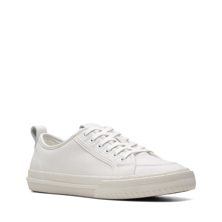 Weiße Leder Clarks Roxby Spitze