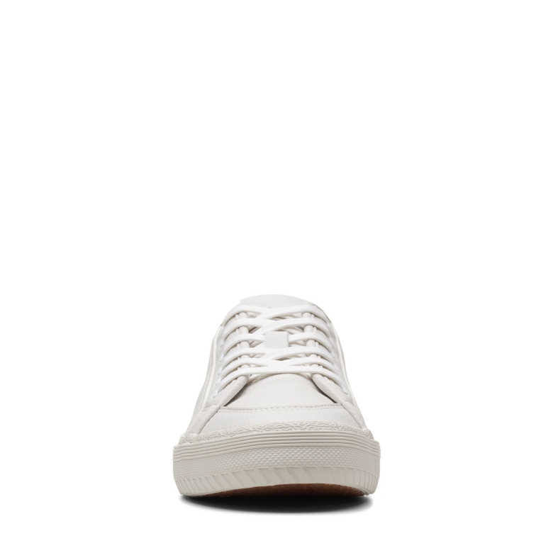 Weiße Leder Clarks Roxby Spitze