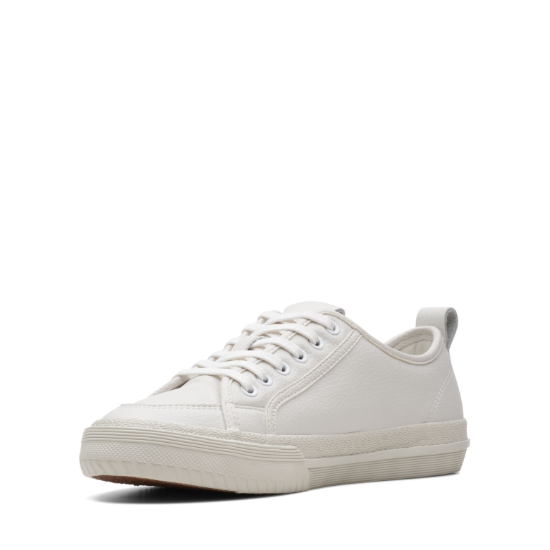 Weiße Leder Clarks Roxby Spitze