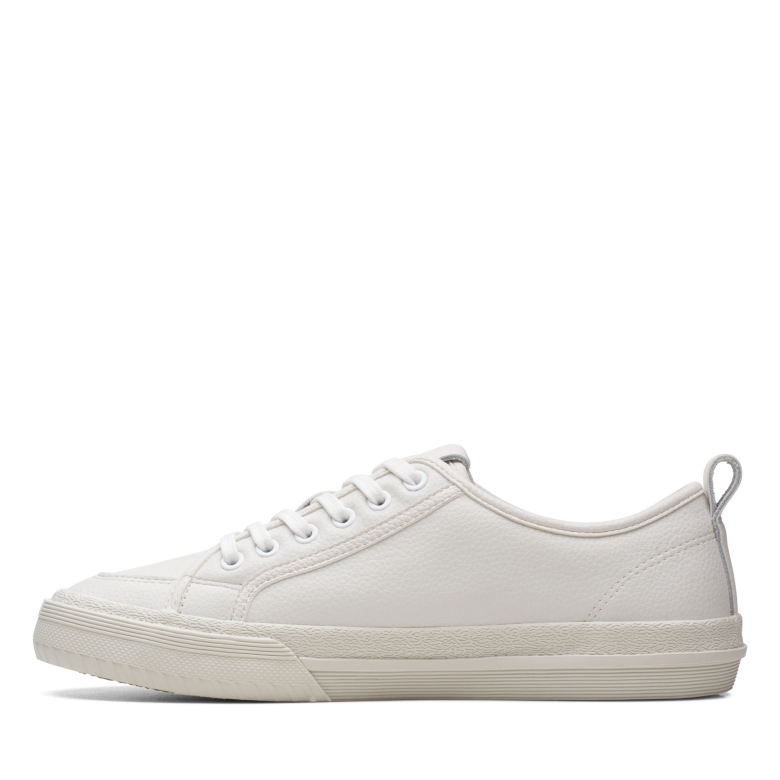 Weiße Leder Clarks Roxby Spitze