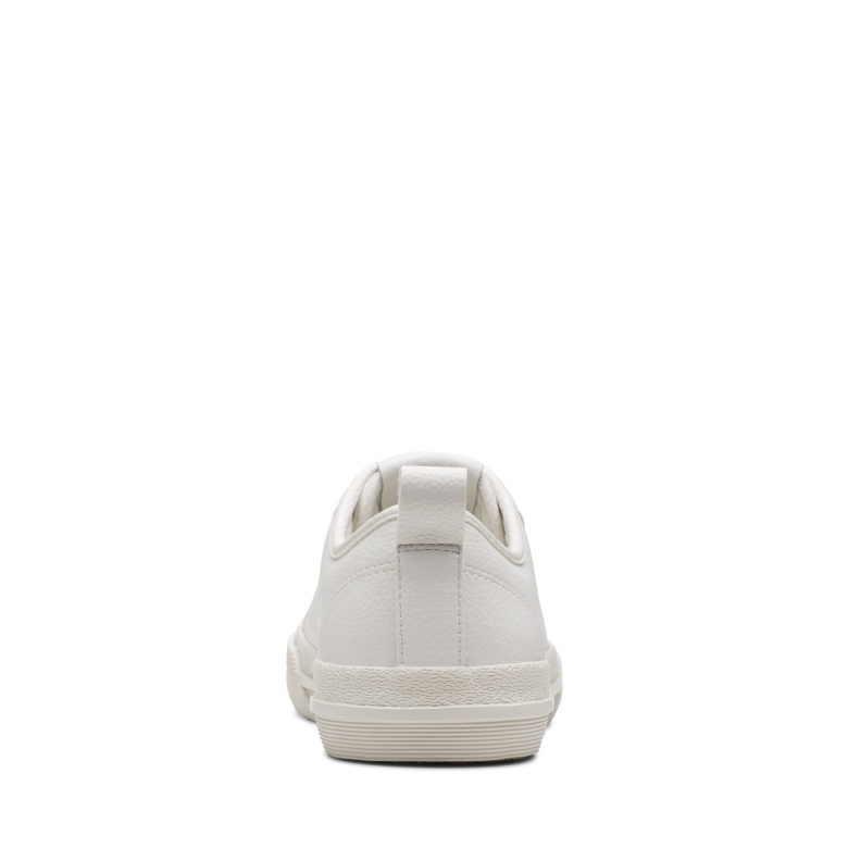 Weiße Leder Clarks Roxby Spitze