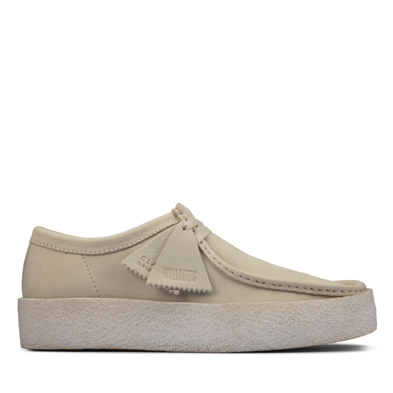 Weiße Clarks Wallabee Tasse Aus Nubukleder