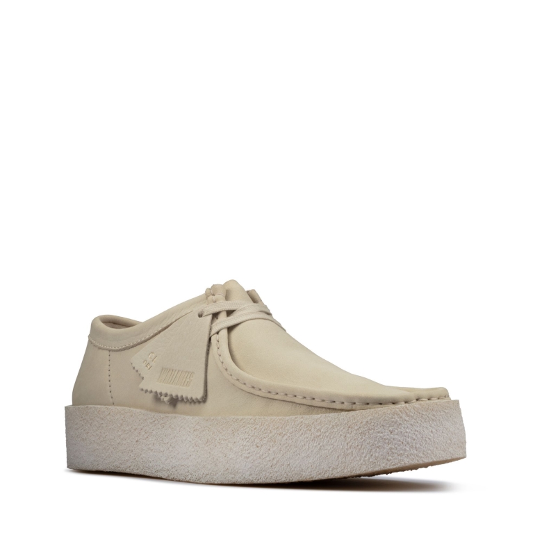 Weiße Clarks Wallabee Tasse Aus Nubukleder