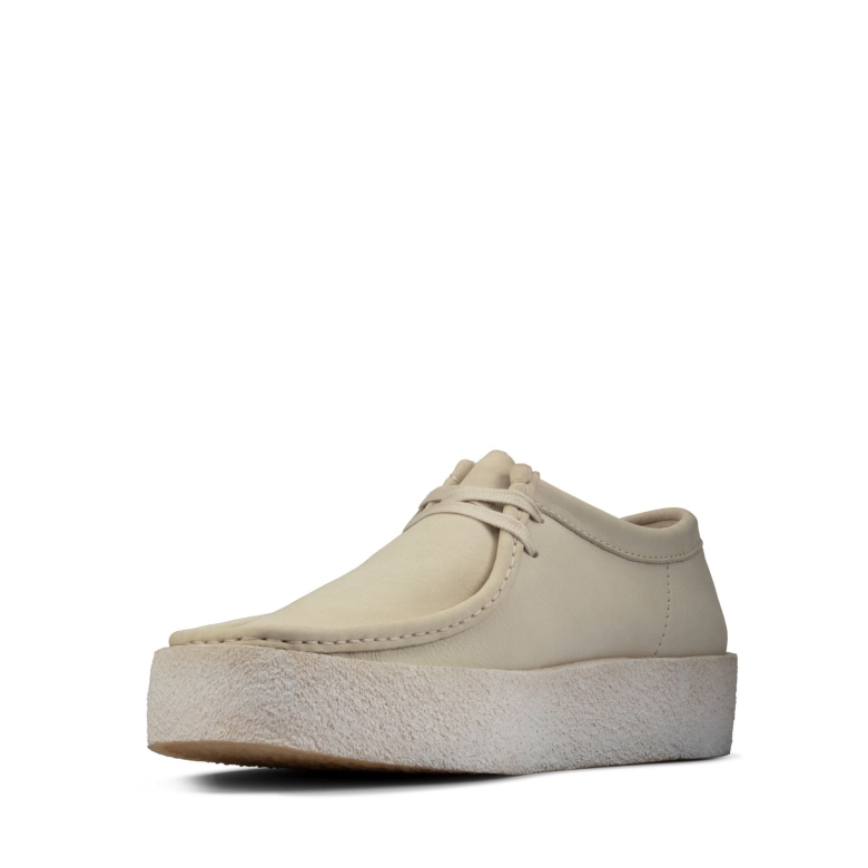 Weiße Clarks Wallabee Tasse Aus Nubukleder