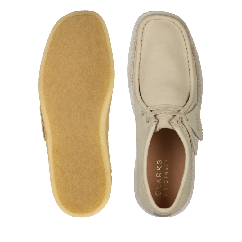 Weiße Clarks Wallabee Tasse Aus Nubukleder