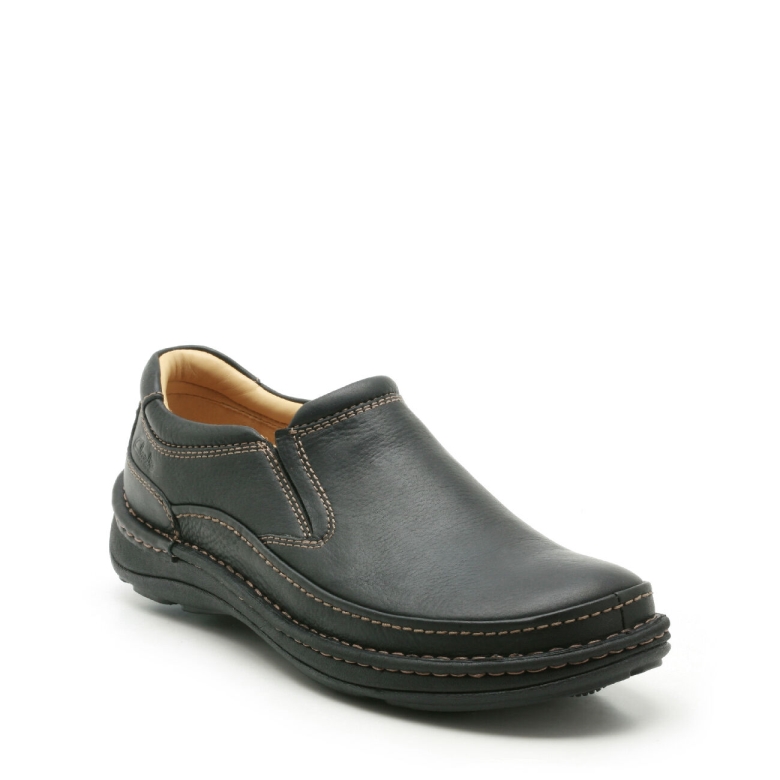 Natur Easy Clarks Schwarzes Leder