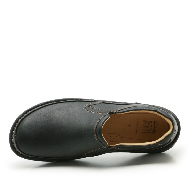 Natur Easy Clarks Schwarzes Leder