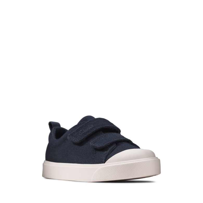 City Bright T Clarks Navy Canvas